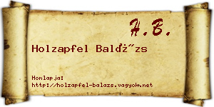 Holzapfel Balázs névjegykártya